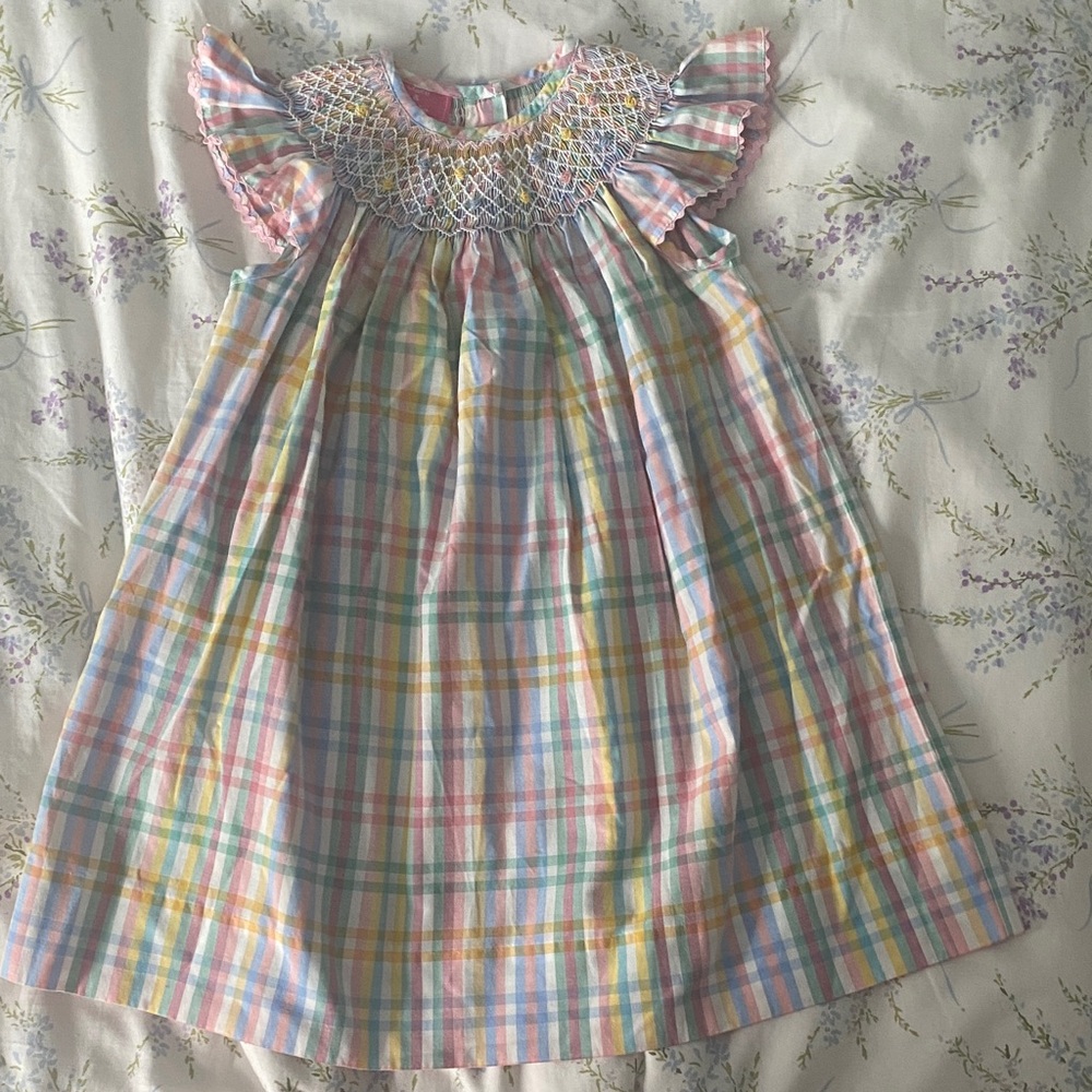 Pastel Smocked Flutter Dress sz 24 months